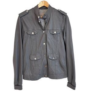 Italian Made Lightweight Grey Leather Jacket